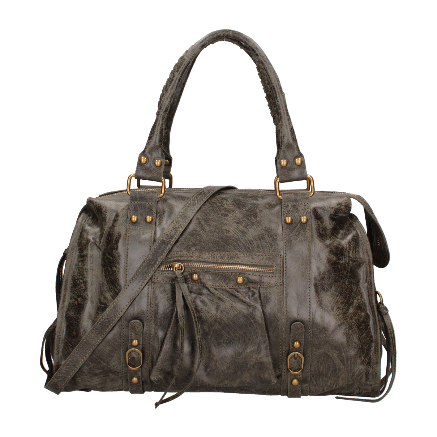 Borsa a spalla da donna - Modello Elara - Vera pelle - 41.0 x 28.0 x 13.0 cm