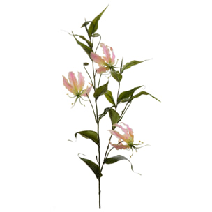 Ramo Di Gloriosa Lilium. Altezza 106 Cm - Pezzi 3 - 25X106X21cm - Colore: Rosa - Bianchi Dino - Fiori Artificiali