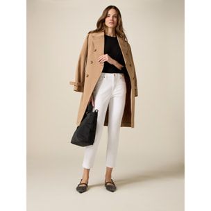 Oltre - Pantaloni skinny con catena metallica - Bianco