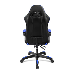 Silla gaming reclinable y con altura ajustable en negro y azul 117-128 cm Viper Negro - Azul