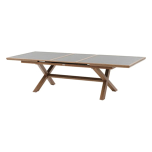 Table de jardin extensible "Axiome" graphite & honey 10 places en aluminium
