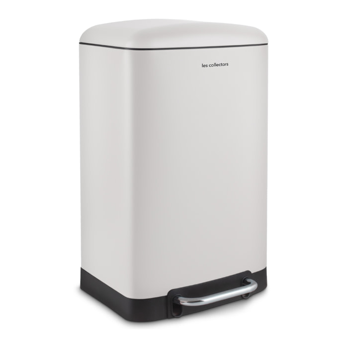 Papelera de cocina con pedal de acero inoxidable Nº 528 Les Collectors (20L- cubo interior extraíble- color blanco)
