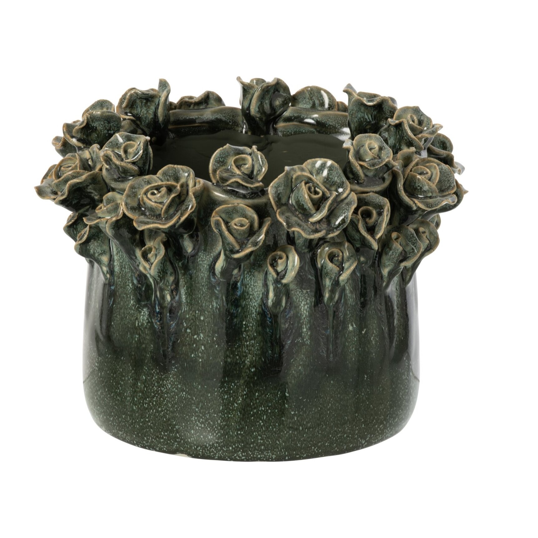 J-Line cache-pot roses - céramique - bleu pétrole - large