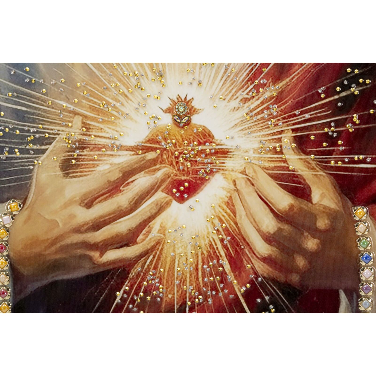 DIPINTO SU TELA LACCATO JESUS C/CORNICE CM 72X4X102