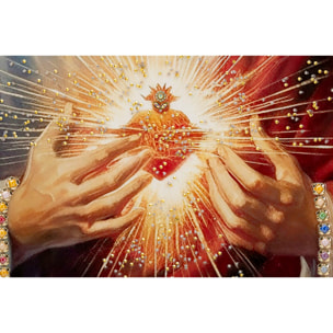 DIPINTO SU TELA LACCATO JESUS C/CORNICE CM 72X4X102