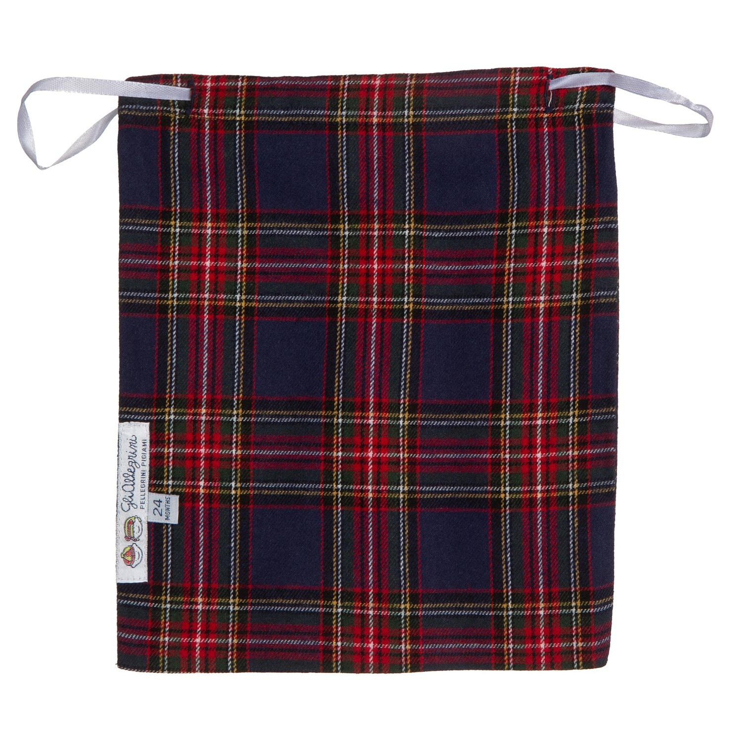 PIGIAMA BABY in flanella scozzese blu, rosso e verde