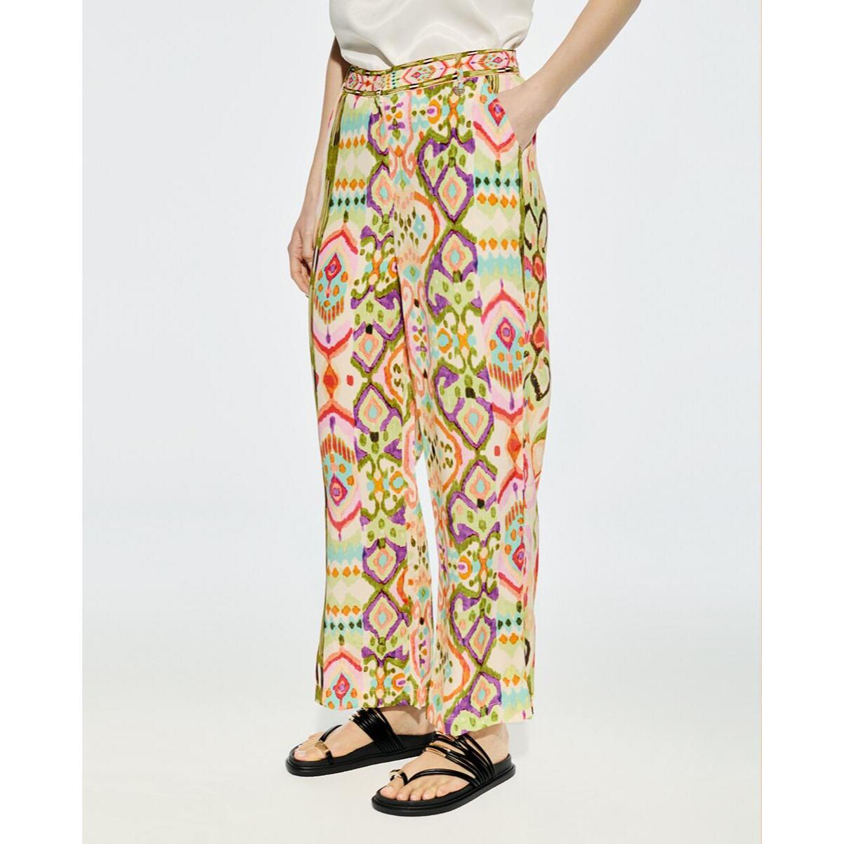 Pantaloni seta stampa culotte