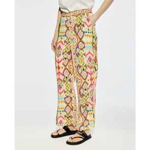 Pantaloni seta stampa culotte