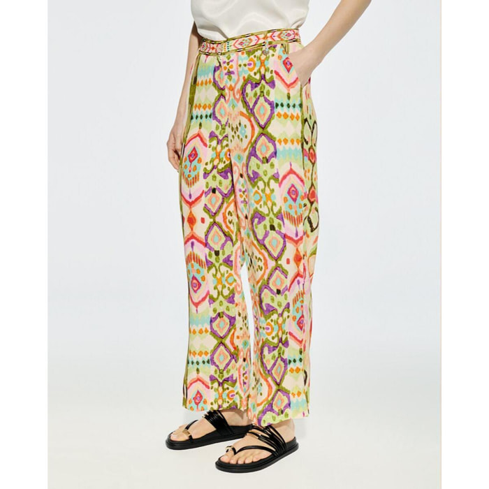 Pantaloni seta stampa culotte
