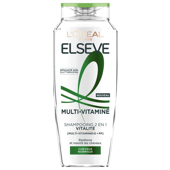 Lot de 12 - L'Oréal Paris Elseve Multi-Vitaminé Shampooing Vitalité 2 en 1 300ml