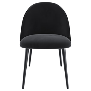 Set di 4 Sedie Imbottite Da Pranzo Ufficio In Velluto Sedia Con Gambe In Metallo Effetto Legno Con Schienale Seduta Comoda Per Soggiorno Salotto Nero