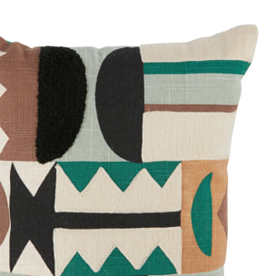 Coussin brodé "Malakite" vert 30x50cm