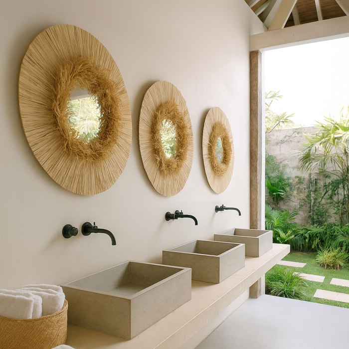 Miroir en raphia 55cm EL NIDO