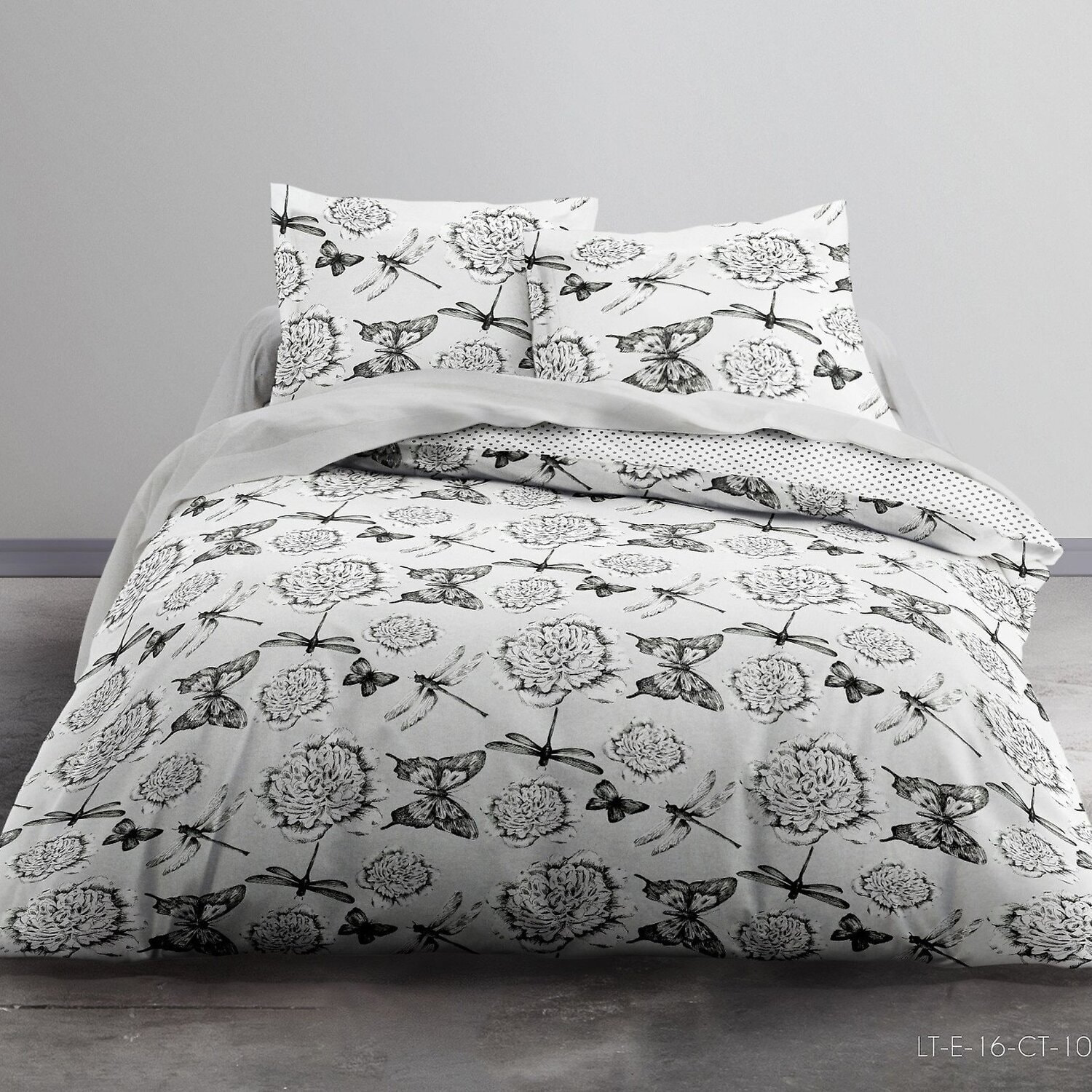 Parure housse de couette 3pcs 100% coton 57fils blanc
