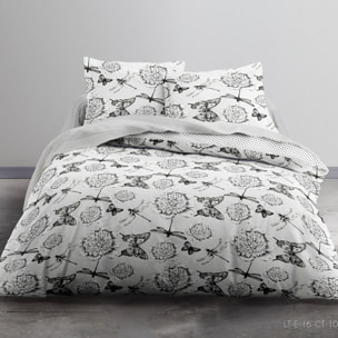 Parure housse de couette 3pcs 100% coton 57fils blanc