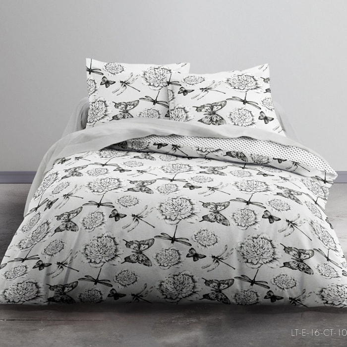 Parure housse de couette 3pcs 100% coton 57fils blanc