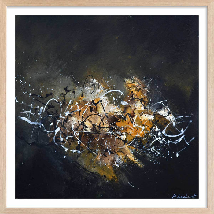 Affiche  signature dorée Affiche + cadre en bois - Chêne