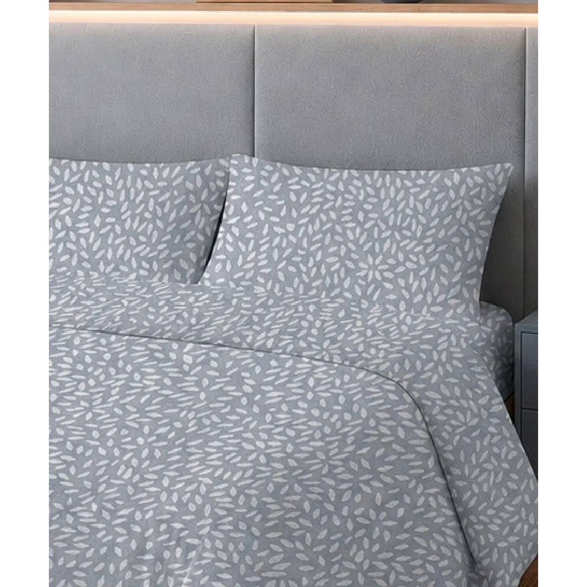 Parure Copripiumino Mosaico Grigio per letto singolo in 100% Cotone e Made in Italy, moderno geometrico