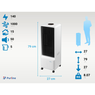 Rafraichisseur d'air par évaporation à débit élevé avec purificateur