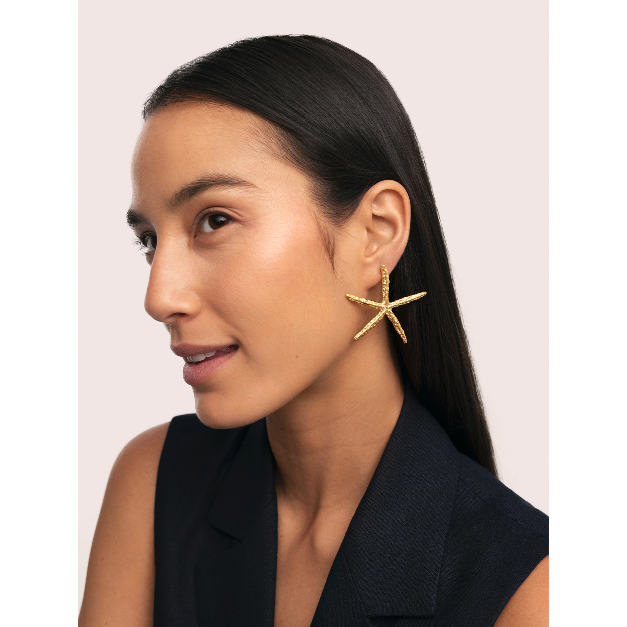 Pendientes Maxi Starfish Acero Baño Oro