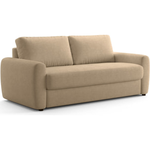 Canapé droit convertible 3 places en tissu chenille - ouverture express - SALVIA