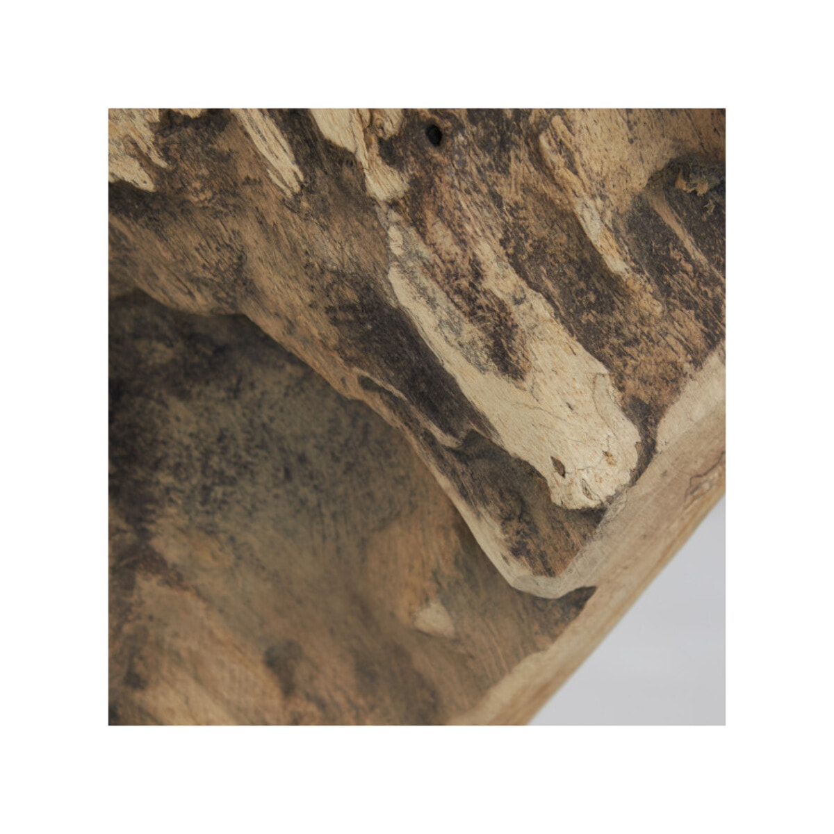 Sculpture Artisanale Cœur en Bois de Teck Massif H. 39 cm - BAKOU