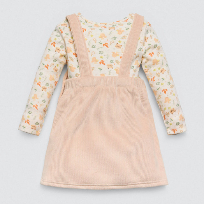 Completo autunnale per neonato: abito e maglietta a maniche lunghe