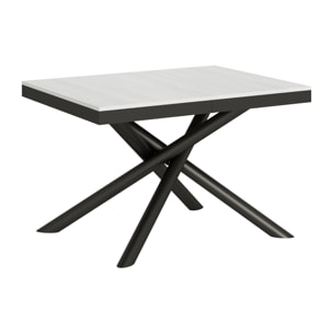 Table extensible 90x120/380 cm Famas Evolution Frêne Blanc cadre Anthracite