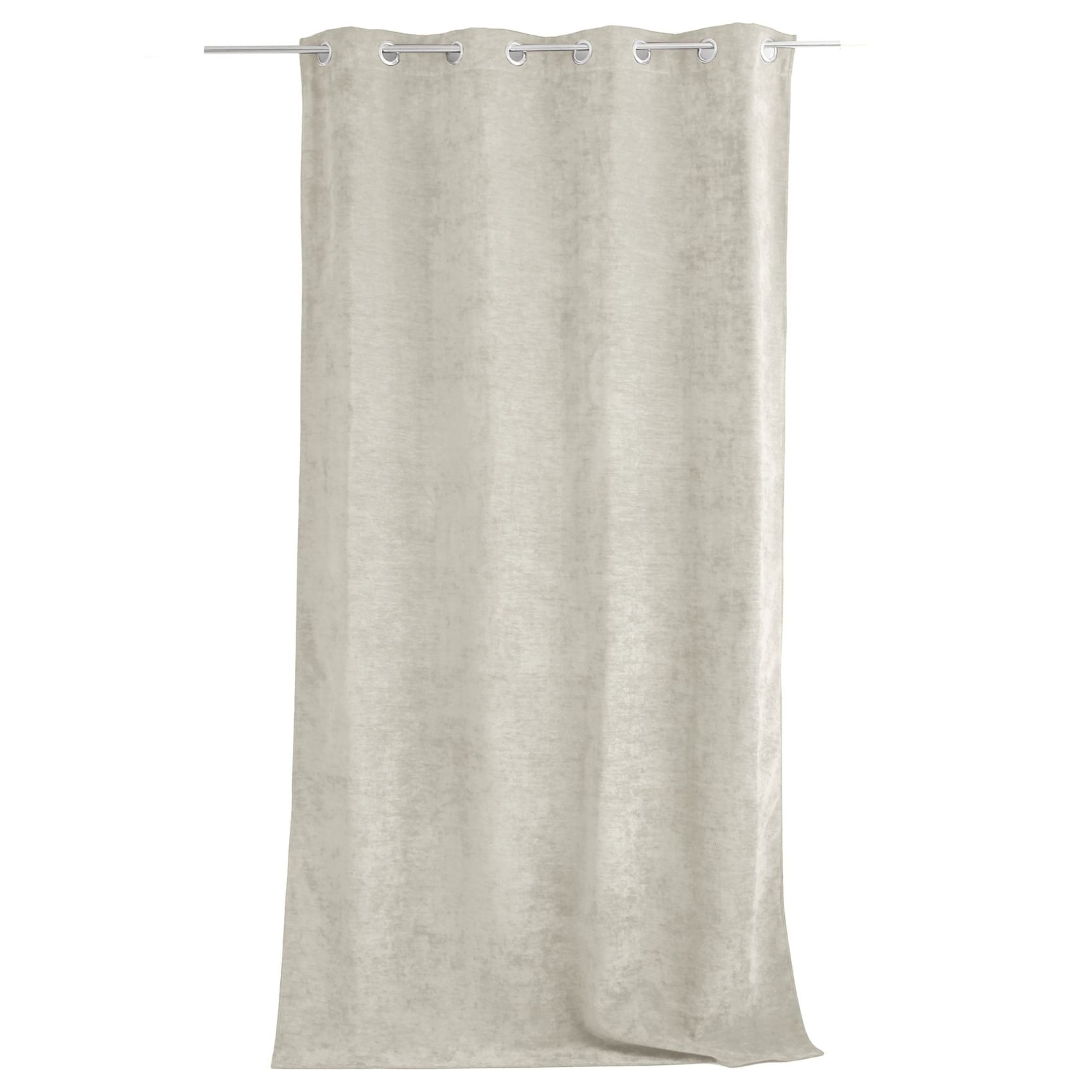 Rideau thermique en velours doublé polaire - Ecru