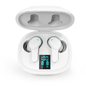 Auriculares Inalámbricos Earbuds TWS159 White - Bluetooth 5.3 - Función ANC / ENC