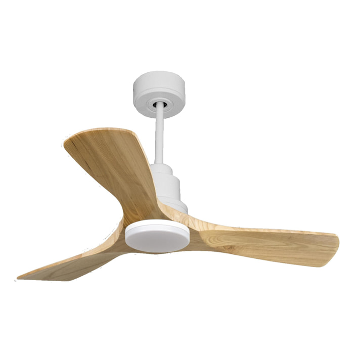 Ventilateur de plafond Réversible  Thermostat Dimmable Wifi Moteur à courant continu Toits en pente Télécommande Lumière à trois tons Hypersilence Mémoire