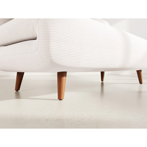 Lumi - Banquette convertible clic-clac 2 places en velours côtelé - Beige