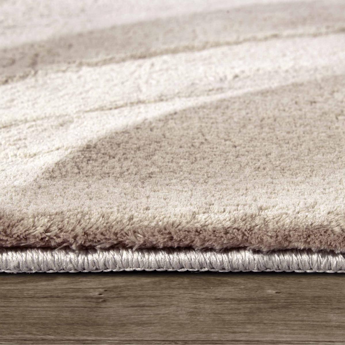 Tapis salon faux uni poils ras, tissé polyester confortable, anano