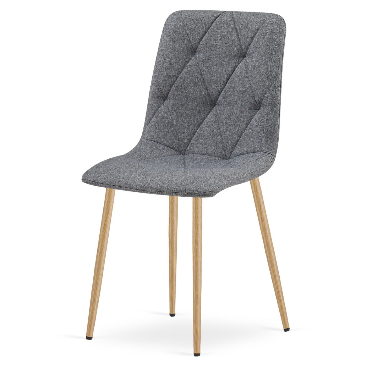 Set di 2 sedie Libra in tessuto grigio scuro e gambe effetto legno
