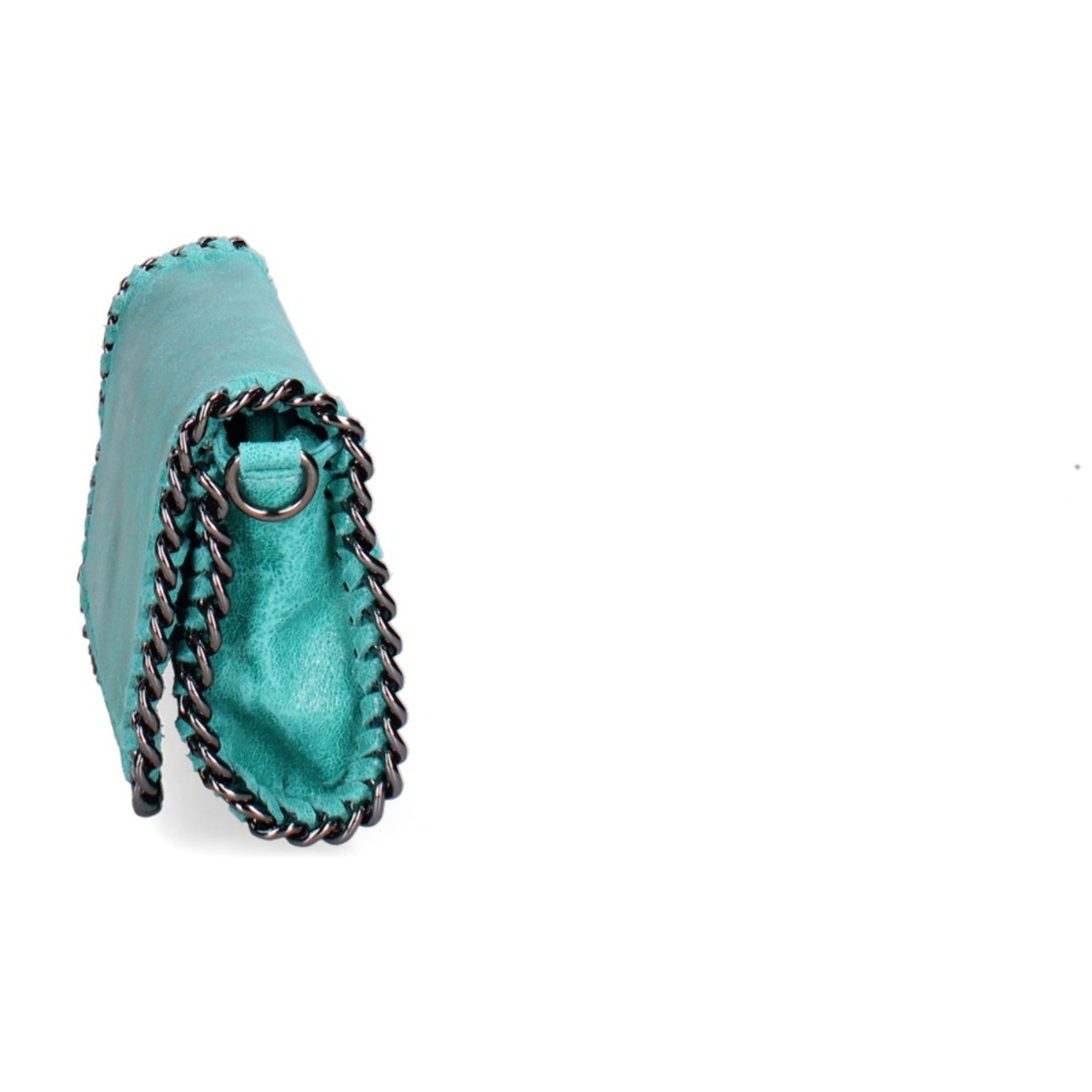 Borsa a tracolla da donna Made in Italy - Eolian Nova - Pelle scamosciata stampata - 22.0 x 13.0 x 4.0 cm