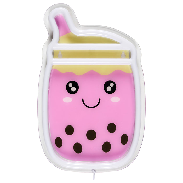 Lampe LED - HOME DECO FACTORY - Bubble Tea - Effet Néon - Rose