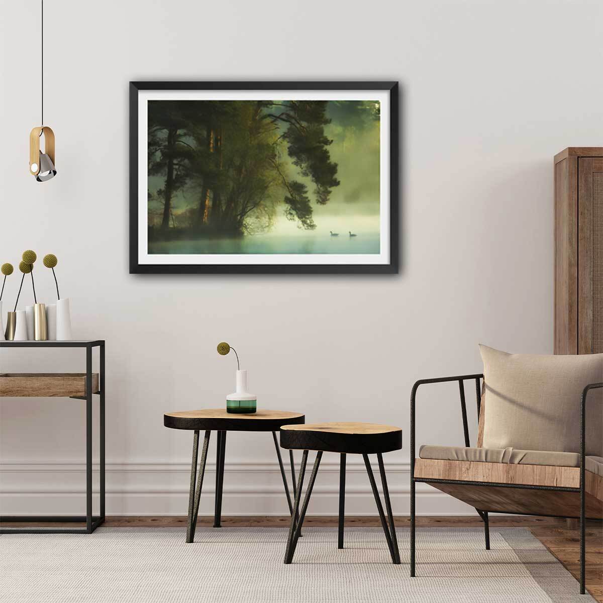 Affiche paysage marais neerlandais Affiche sous cadre noir
