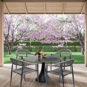 Ensemble de jardin Grande Possibilita table 120cm et 4 chaises grises Kare Design