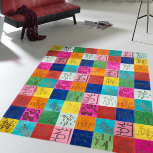 Tapis peau de vache kilim fait main PIDO