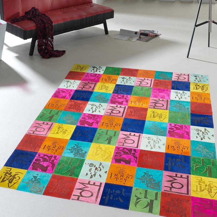 Tapis peau de vache kilim fait main PIDO