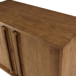 ALIDA - Buffet 2 portes en bois de teck recyclé pieds en métal noir