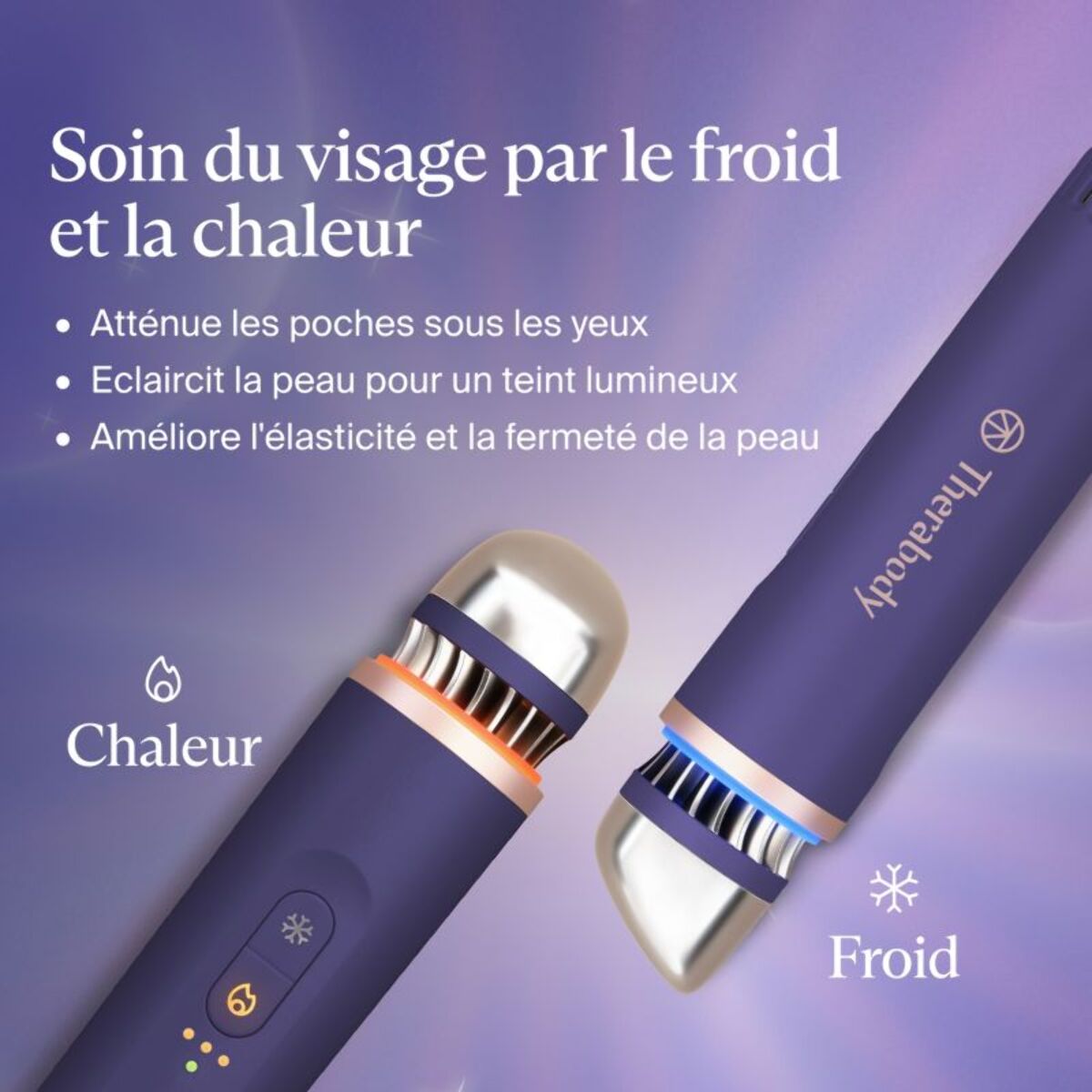 Appareil éclat visage THERABODY TheraFace anti-cernes indigo