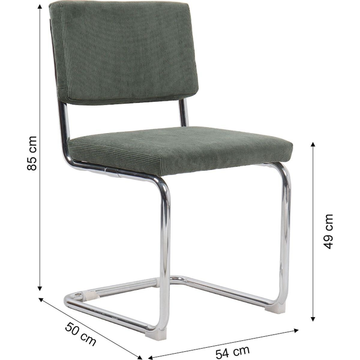 Lot de 2 chaises en velours côtelé et métal chromé - DULCE