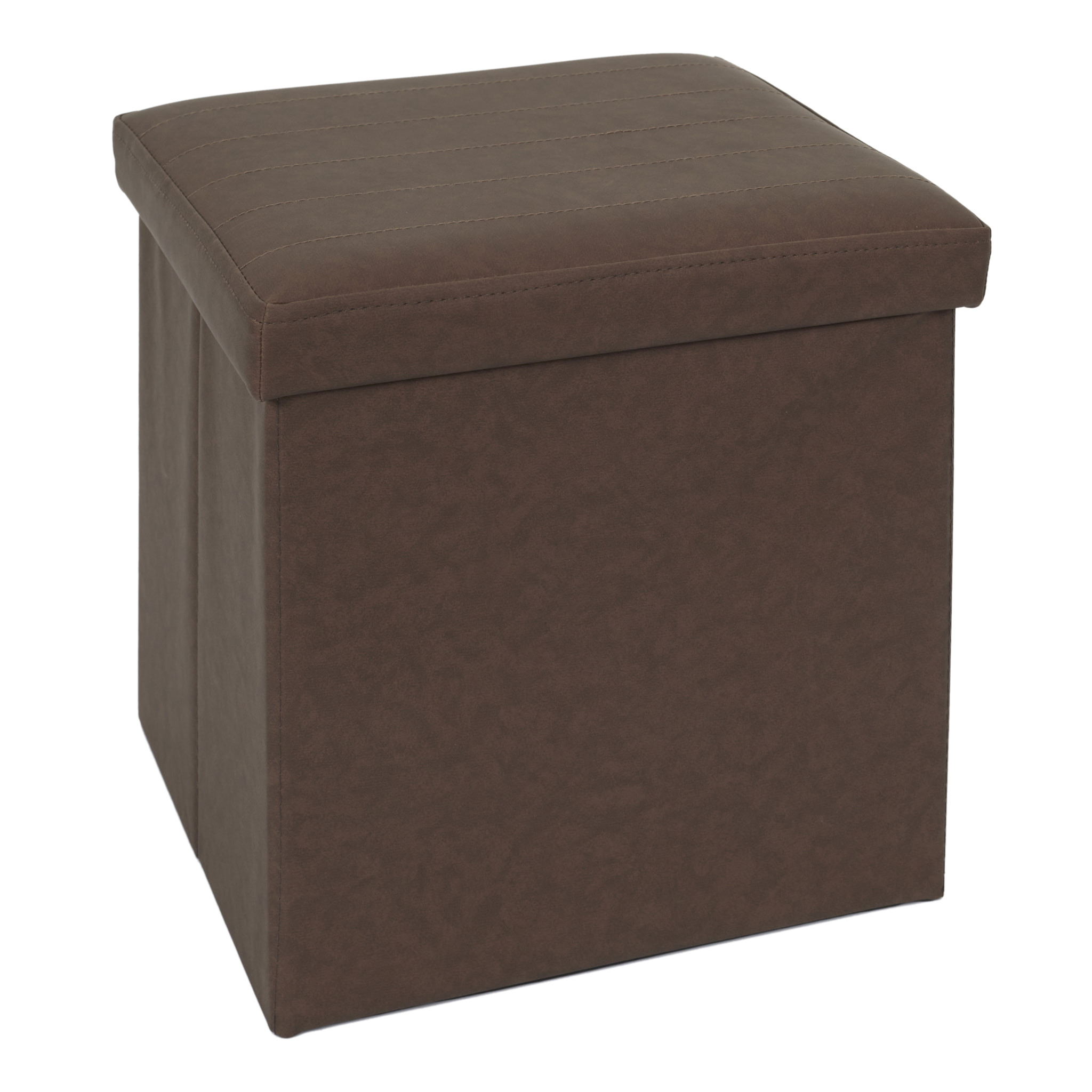 Coffre Pouf Pliable Pu Marron
