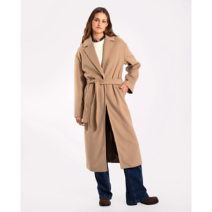 Abrigo  de mujer largo con cinturón