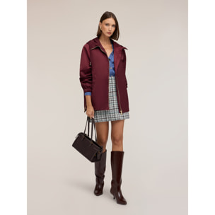 Motivi - Parka in misto cotone con cappuccio - Bordeaux