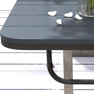 Table suspendue de balcon pliable dim. plateau 60L x 40l cm hauteur réglable 55-64H cm alu plastique noir