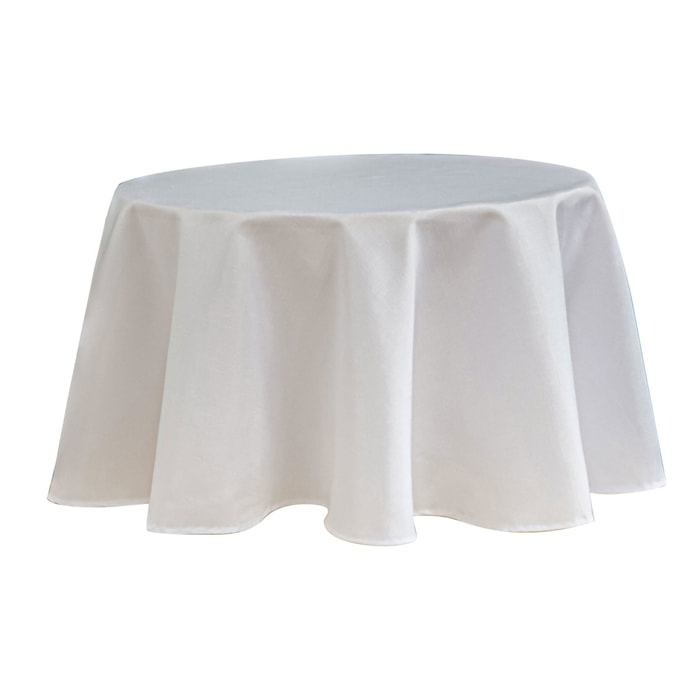 Nappe ronde infroissable et anti-tâches - Blanc