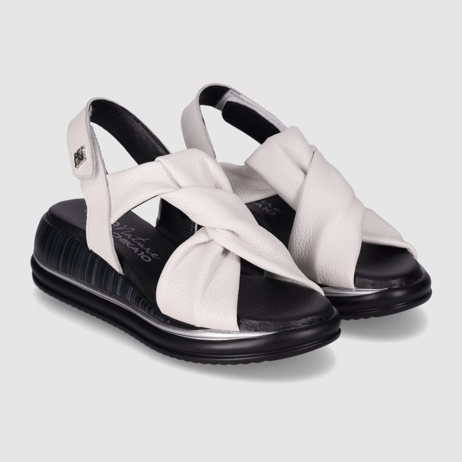 Sandalias de Piel - Blanco - Tacón: 4 cm