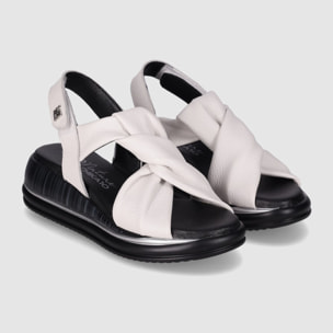Sandalias de Piel - Blanco - Tacón: 4 cm